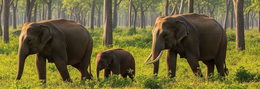 Elephants in Dudhwa National Park